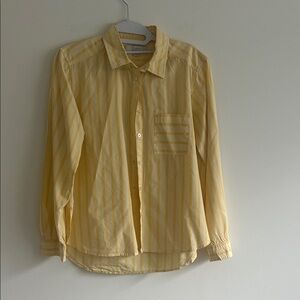 LOFT Light Yellow Striped Shirt
